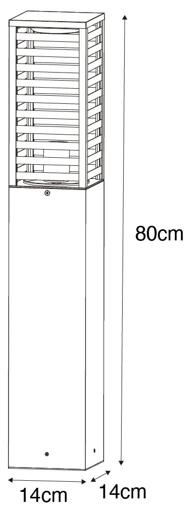 Модерна подова лампа за външен монтаж черна 80 см IP44 - Reims