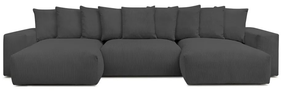 Сив ъглов диван от рипсено кадифе Voltaire – Bobochic Paris