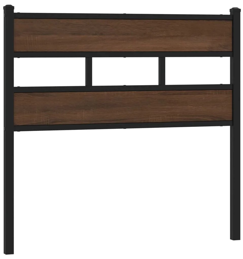 4017181 vidaXL Резервна табла за легло, кафяв дъб, 107 см, стомана и инженерно дърво