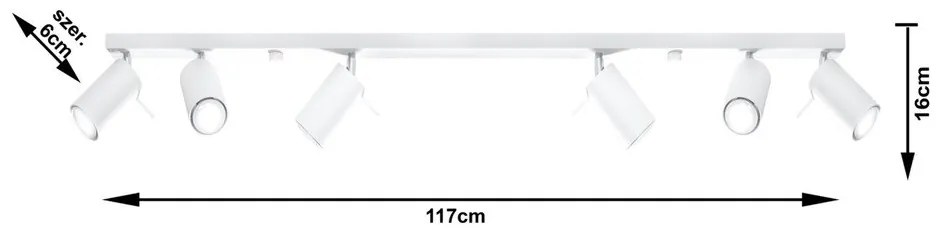 Бяло таванно осветително тяло 6L Etna - Sollux