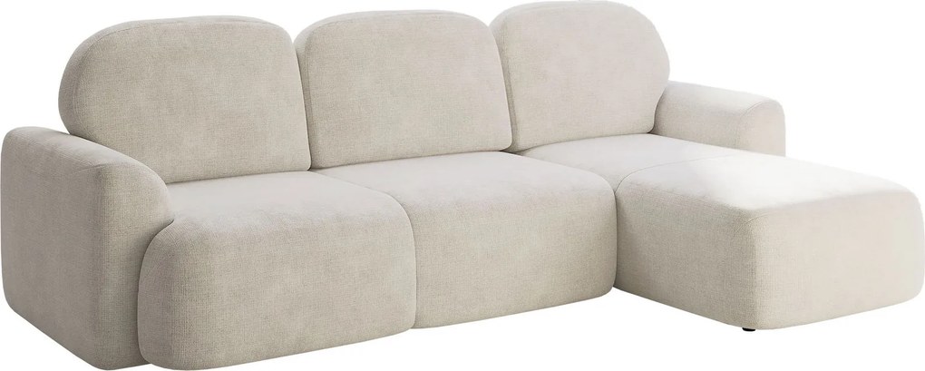 Ъглов диван Nabu-Екрю-Десен