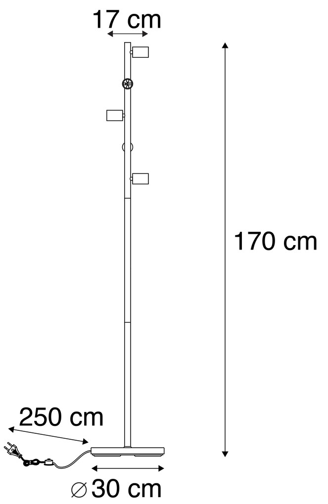 Скандинавска подова лампа черна 5-светлина - Facil Tube