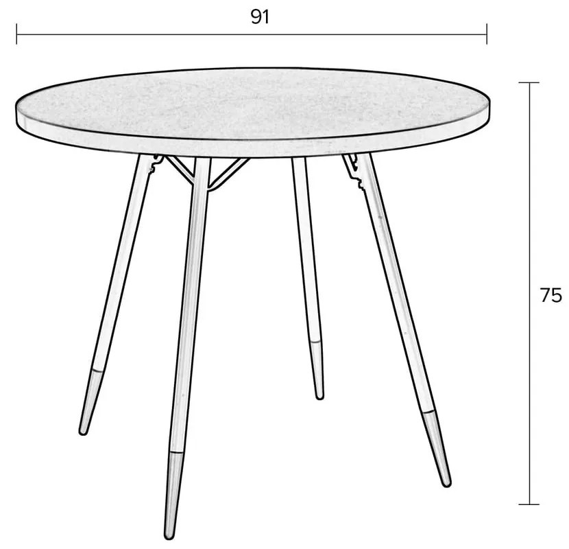 Кръгла маса за хранене с плот от орех ø 91 cm Denise - White Label