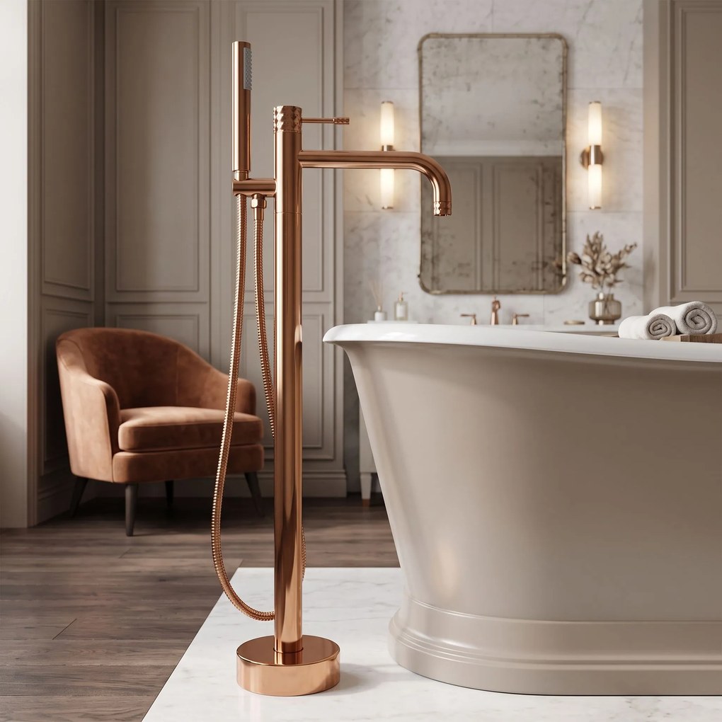 Cмесител-свободно стоящ Rea Lungo Diamond Copper