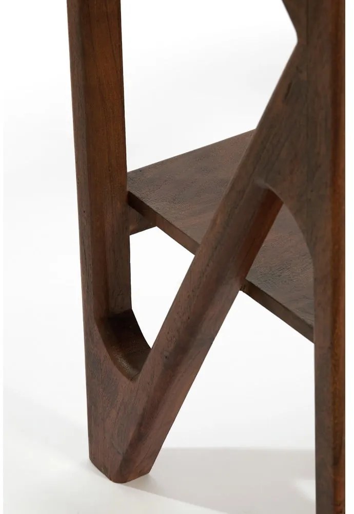 Кафява етажерка от масивна акациева дървесина 120x160 cm Yuki - Light &amp; Living