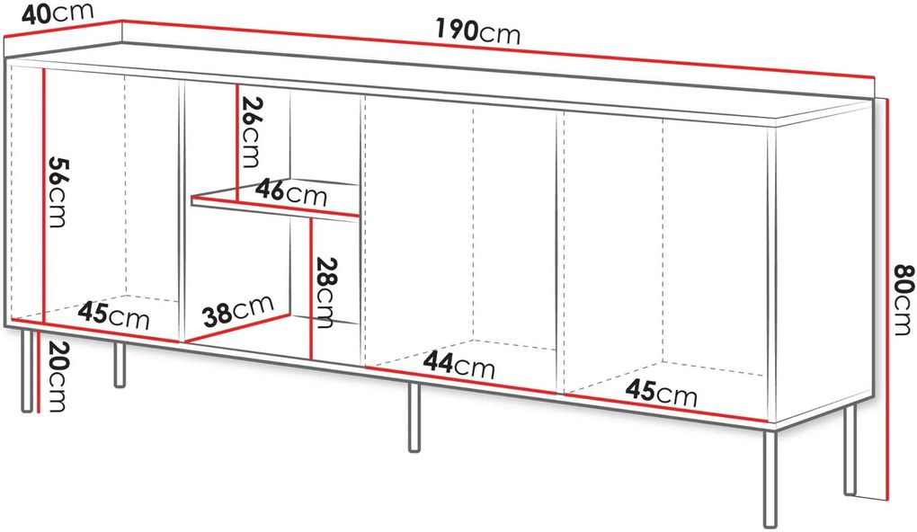 Буфет Inserto 190 3D1W-Кашмир