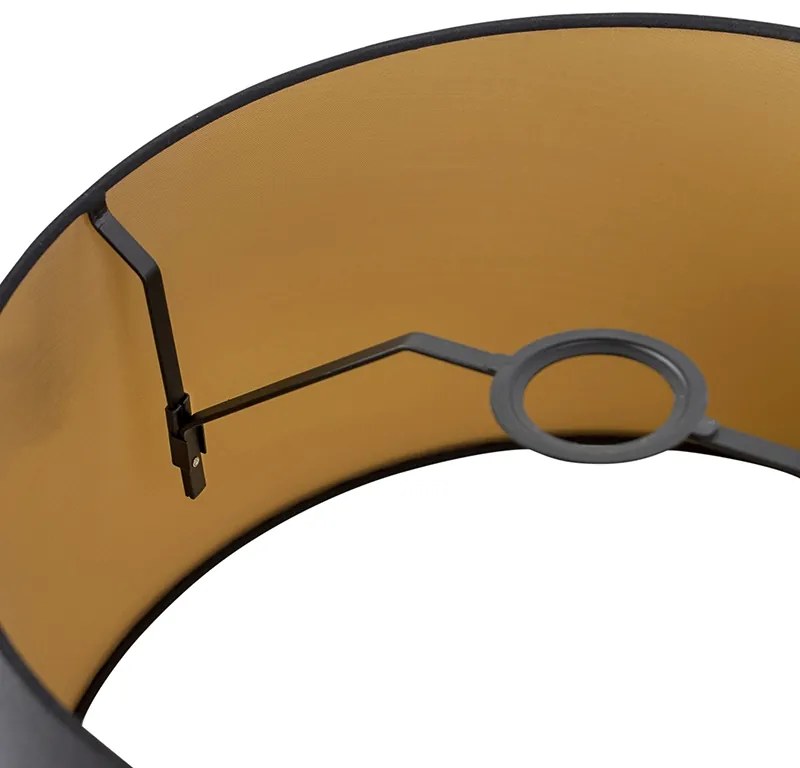 Черен памучен абажур със златен интериор 40/35/22