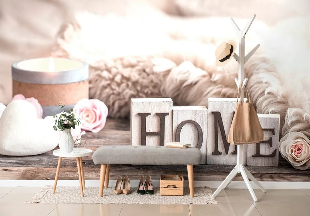 Фототапет – Натюрморт с надпис Home
