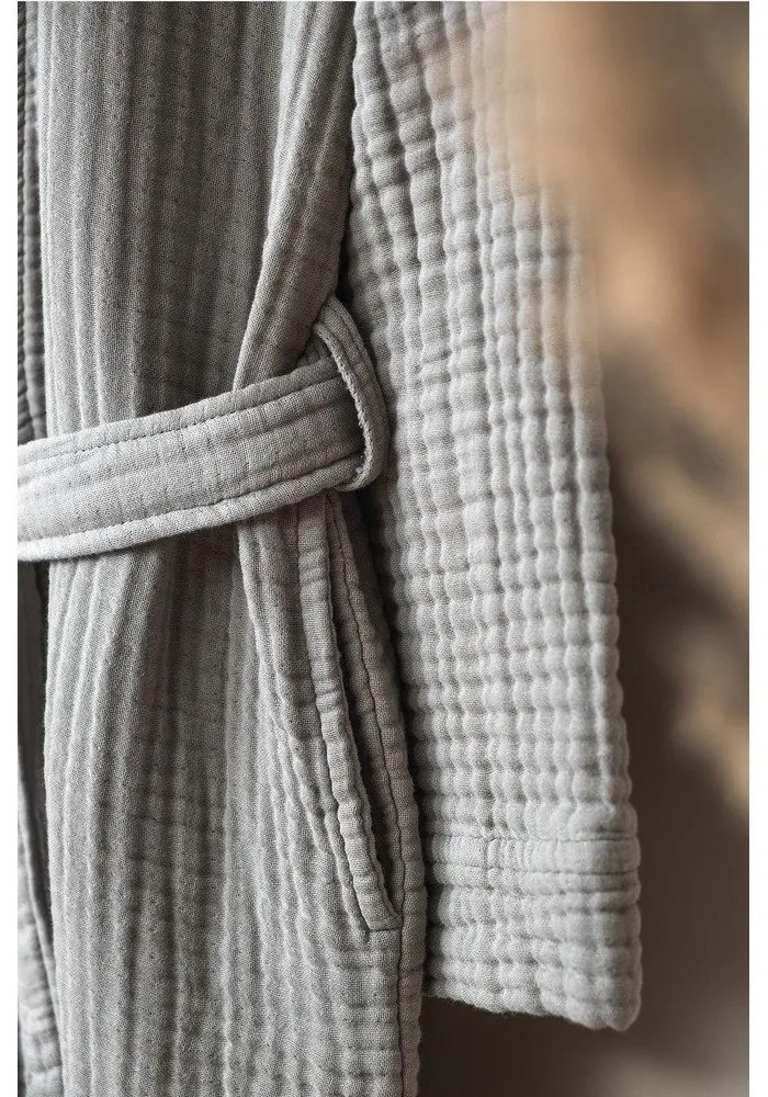 Сива муселинова хавлия размер L/XL Kimono – Foutastic