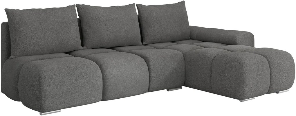 Ъглов диван Bestii-Тъмно сив-Десен