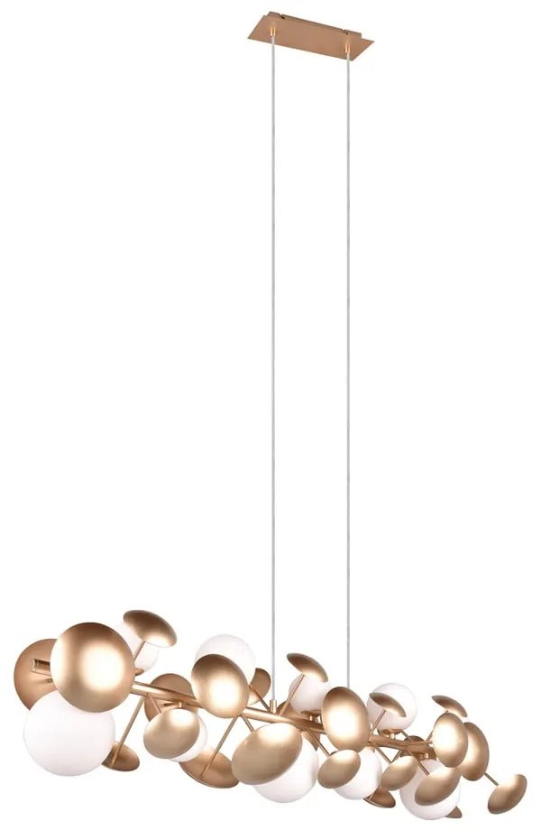 Висяща лампа със стъклен абажур в златисто-бяло Bubble - Trio Select