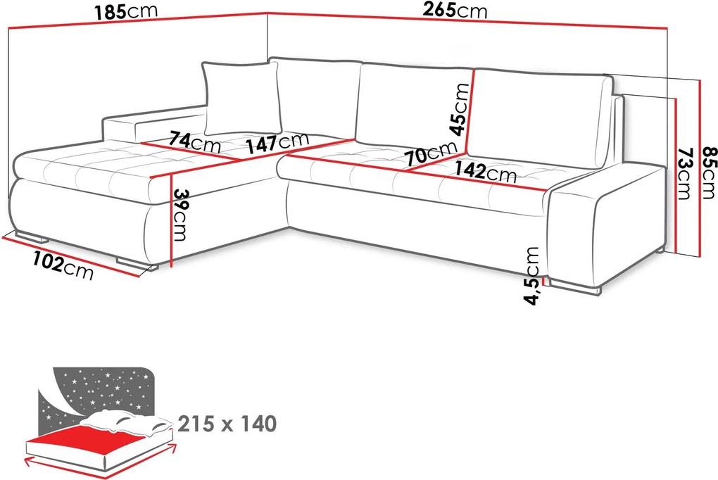 Ъглов диван Orkan mini II