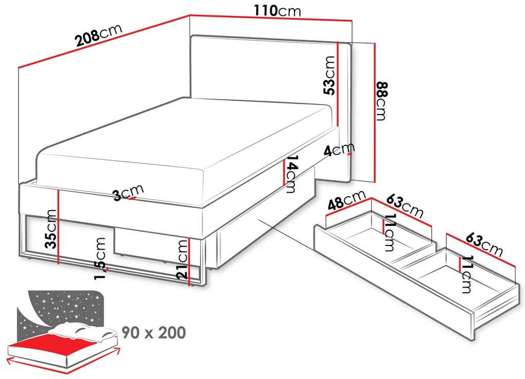 Легло Sigma-90 x 200