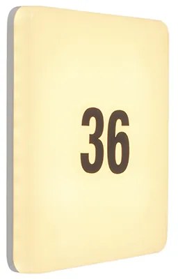 Модерна квадратна стенна лампа с LED и стикер с номера - Plater