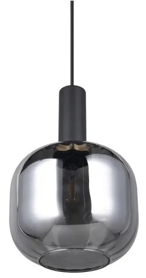 Черно висящо осветително тяло със стъклен абажур ø 20 cm Diva – Trio