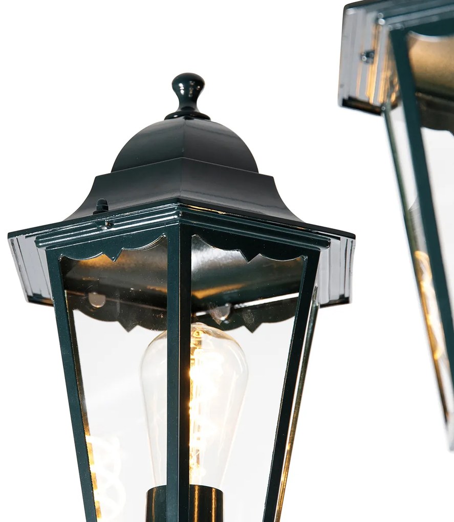 Рустикална външна лампа тъмно зелена 3-светлина IP44 - New Orleans