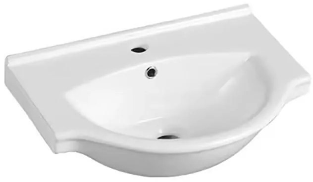 Мивка за баня 8755, Inter Ceramic, монтаж върху мебел, порцелан, бял гланц, 41х19х55см