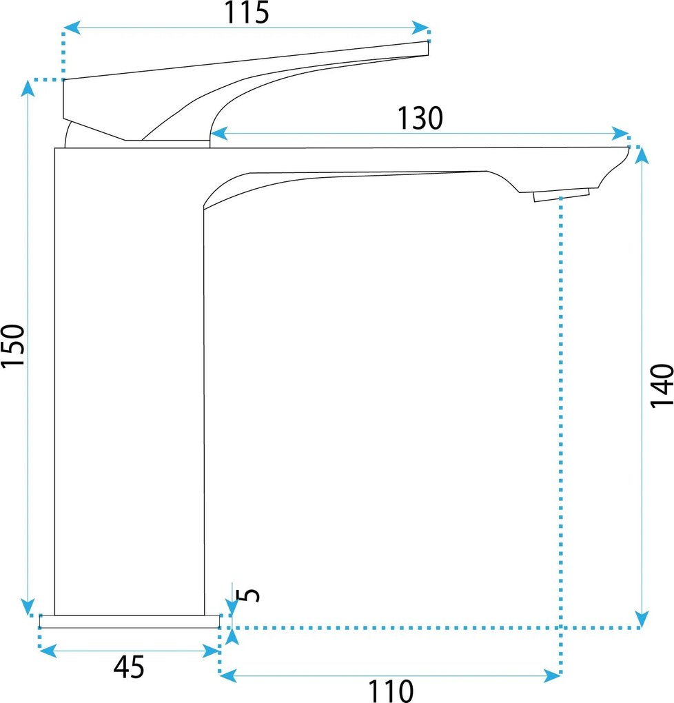 Смесител за мивка Rea Prime Brush Gold Low