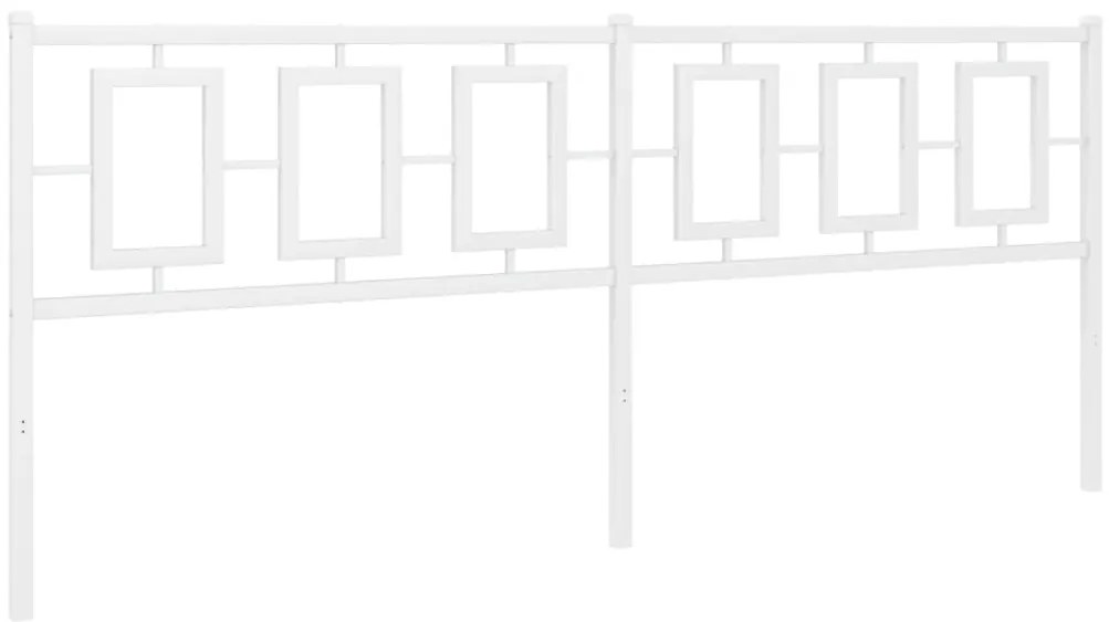 374327 vidaXL Метална табла за глава, бяла, 193 см