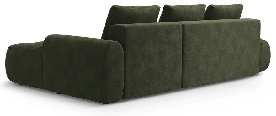 Зелен кадифен сгъваем/с място за съхранение ъглов диван (десен ъгъл) Linz – Cosmopolitan Design