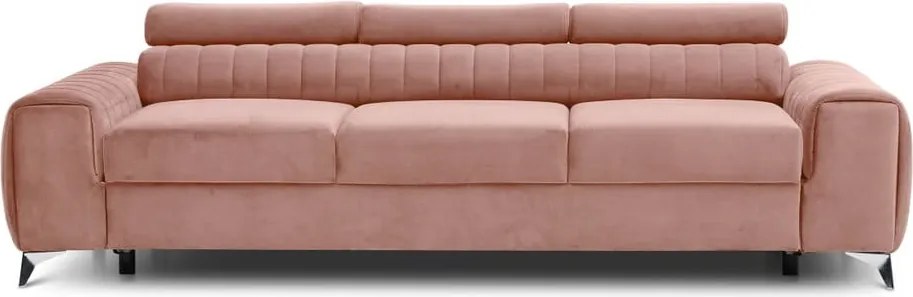 Розов кадифен разтегателен диван 261 cm Laurence – ELTAP