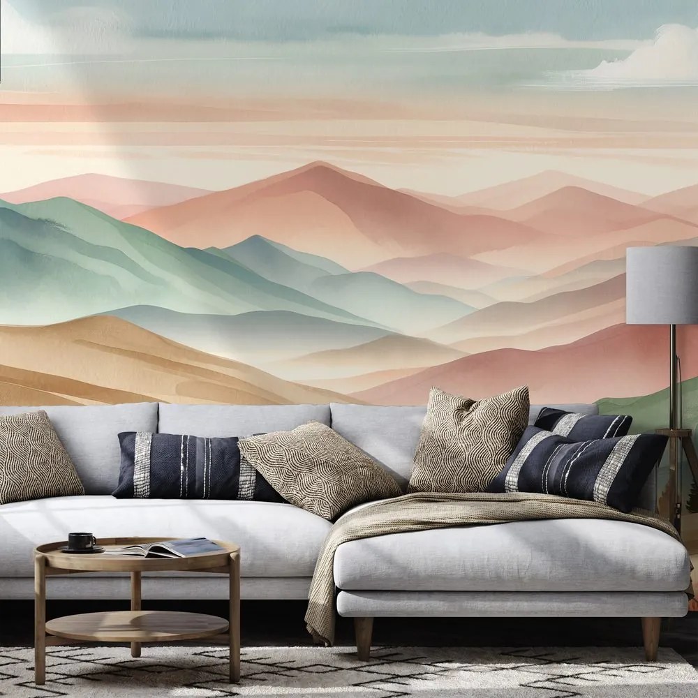Фототапет – Пастелни планини в акварел