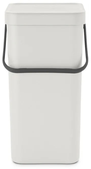Кош за разделно събиране на боклук Brabantia Sort&Go 1005516, 16 л, Дръжка, Възможност за стенен монтаж, Светлосив