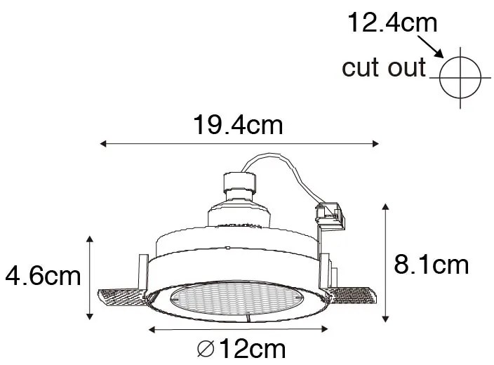 Комплект от 6 модерни вградени спота бели GU10 AR70 кръгли без рамки - Oneon