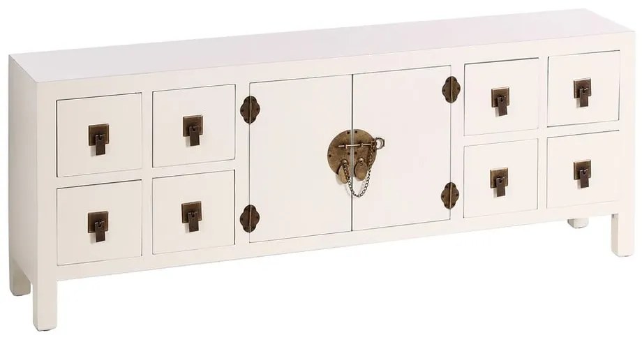 Бял нисък скрин 130x50,5 cm Oriente – Ixia