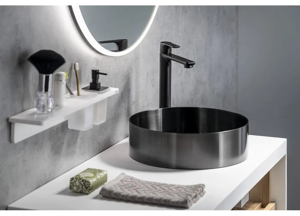 Матово-черна стояща батерия за мивка Pax – Sapho