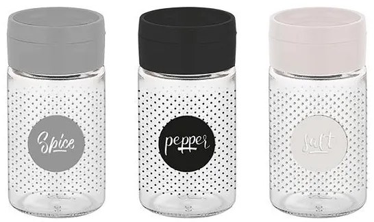 Стъклена солница с декор и пластмасово капаче DORIAN 120мл M-121242 - Horecano