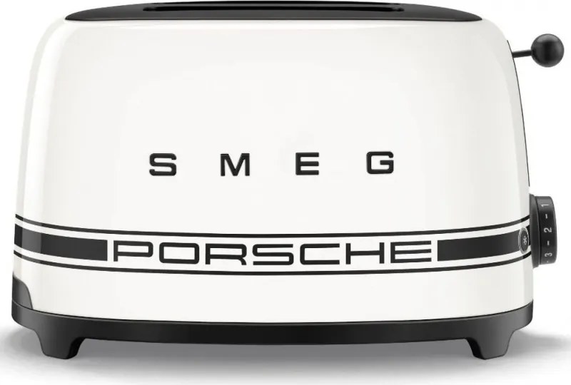Тостер за хляб SMEG 50's Style Porsche TSF01PCWEU, 950W, 2 филии, 6 нива, Тавичка за трохи, Вграден кабел, Неръждаема стомана, Бял