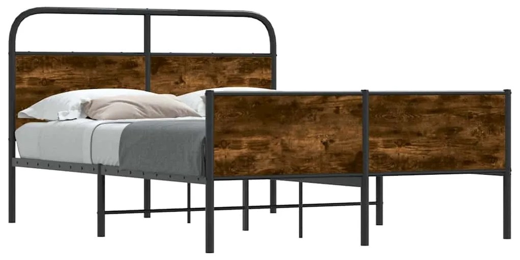 4100391 vidaXL Рамка за легло без матрак 135x190 см дъб сонома инженерно дърво