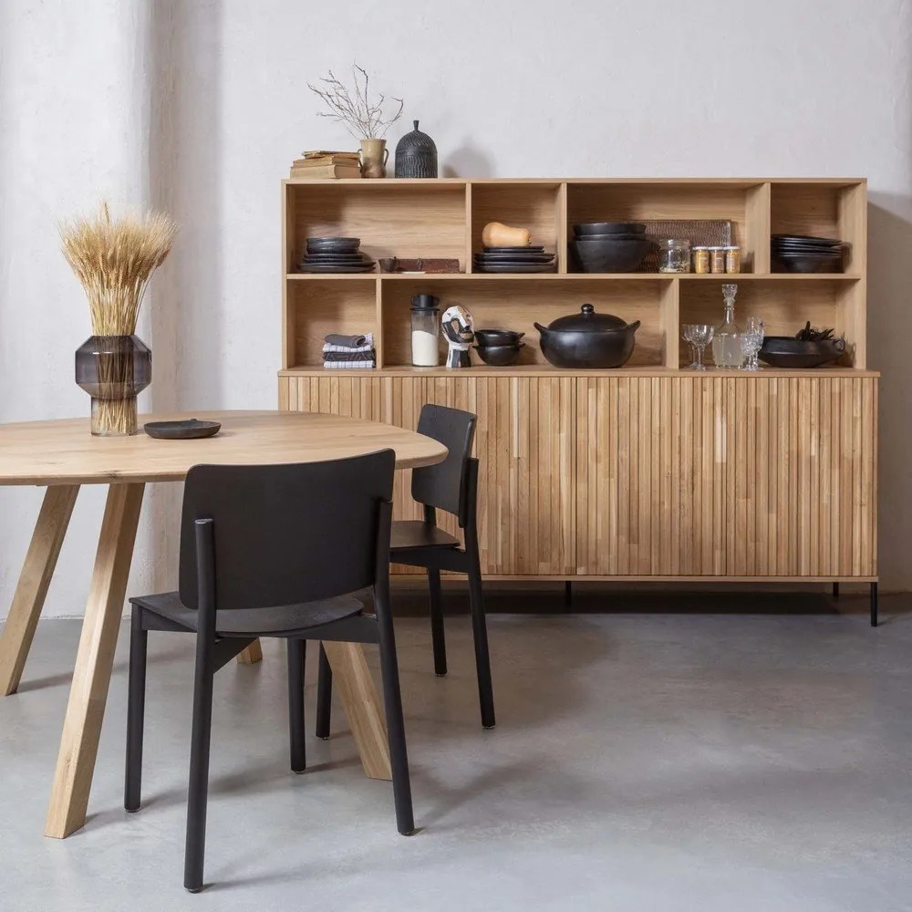 Библиотека от декор от дъб в естествен цвят 200x150x44 cm Gravure – WOOOD