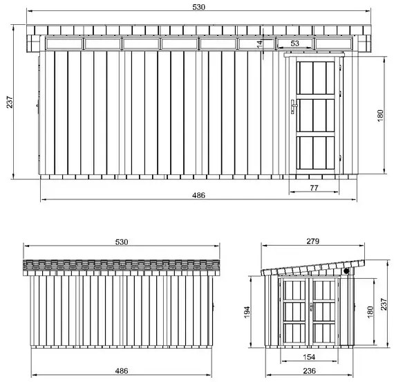 LP® SmartSide® панелен навес – 236 x 486 см – 12 см2