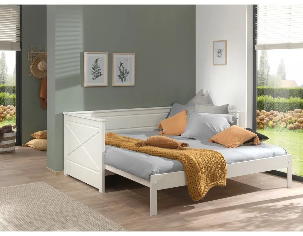 Бяло детско легло 180x200/90x200 cm разтегателно PINO – Vipack