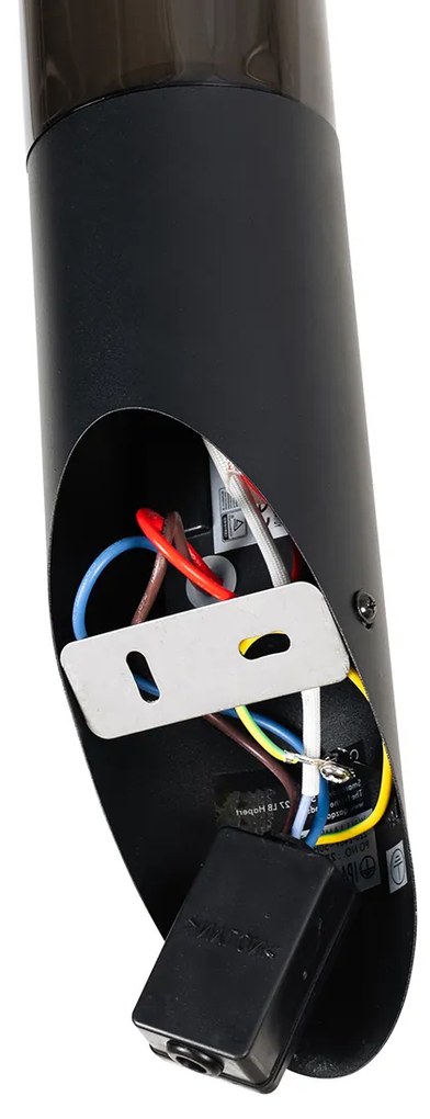 Модерна външна стенна лампа черна с датчик за движение IP44 - Rox