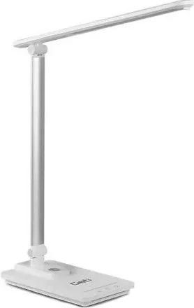 LED регулируема настолна лампа с USB, 9W, 230V, 3000K-5500K, бяла