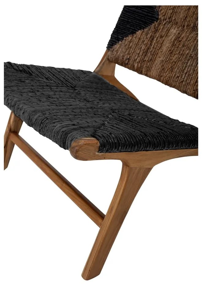 Черно-кафяв фотьойл с плетка Grant - Bloomingville