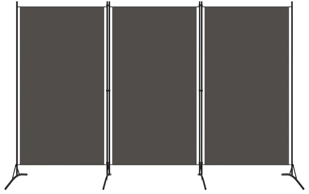 320733 vidaXL Параван за стая, 3 панела, антрацит, 260x180 см