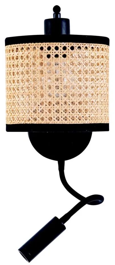 Zambelis 20355 - LED стенна лампа 1xE27/40W + LED/3W/230V ратан