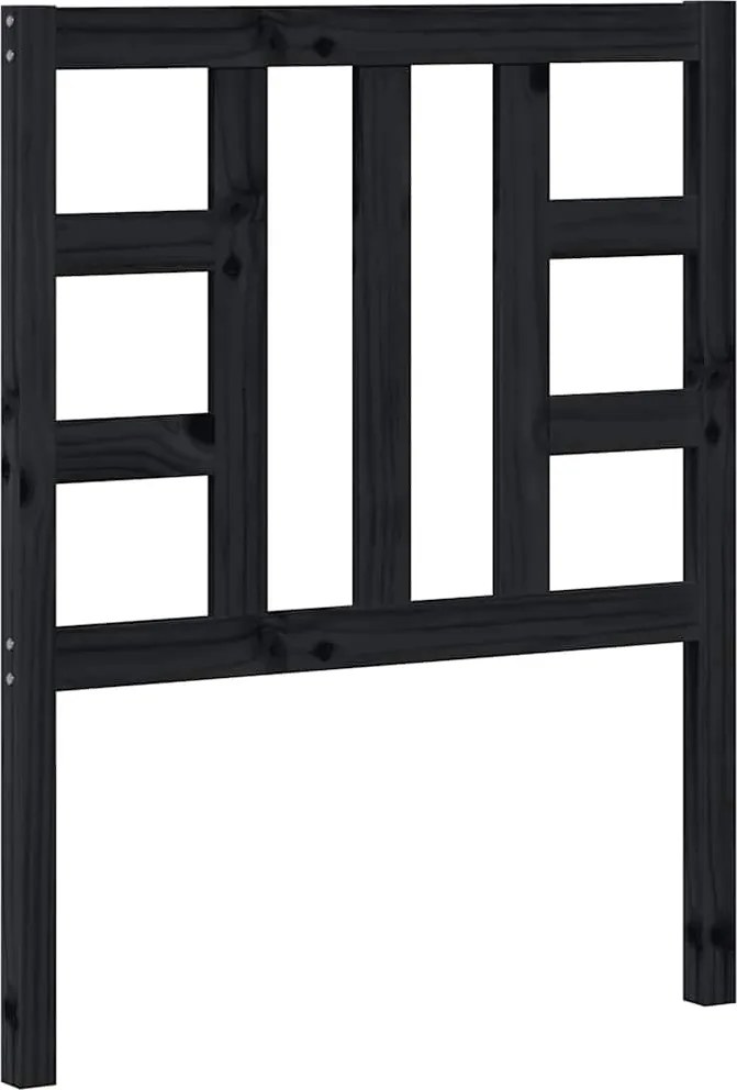 817819 vidaXL Горна табла за легло, черна, 81x4x100 см, бор масив