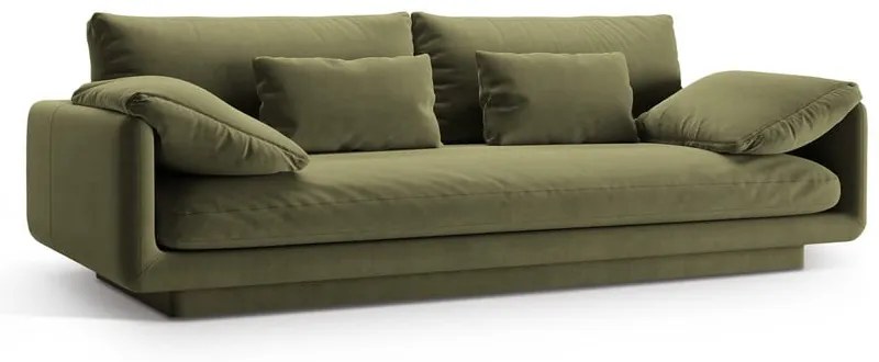 Светлозелен кадифен диван 220 cm Torino – Micadoni