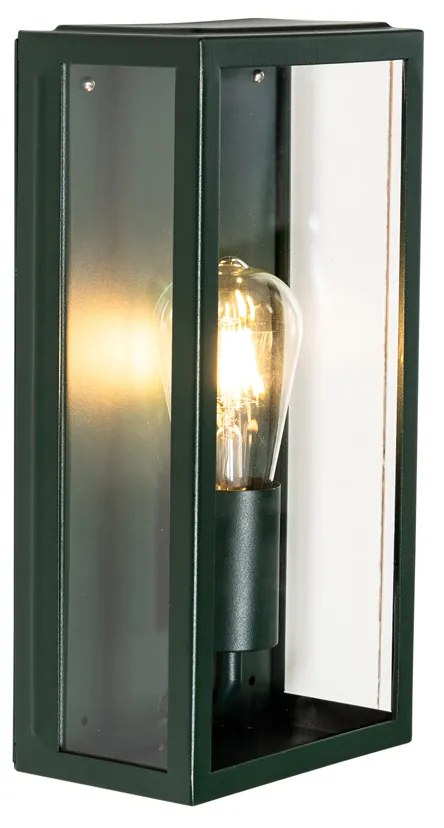 Индустриален външен стенен аплик тъмно зелен със стъкло IP44 - Rotterdam