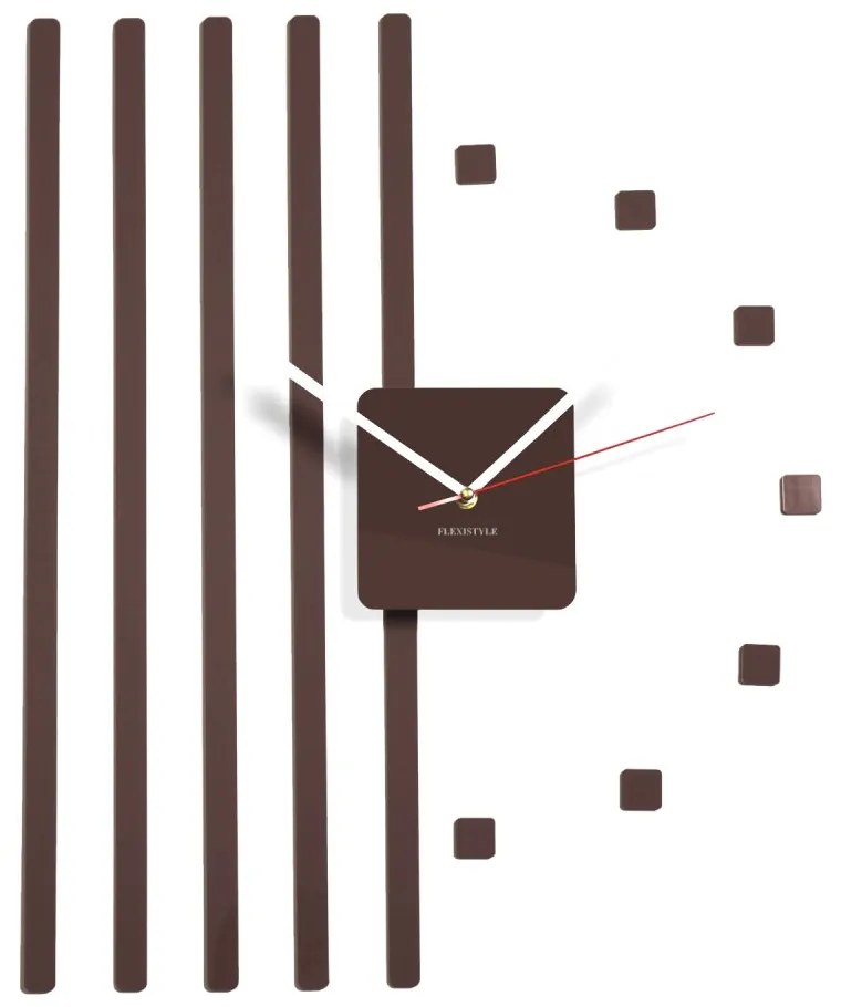 Самозалепващ стенен часовник с ивици лилаво