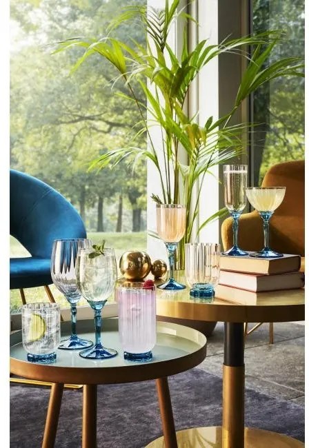 Bormioli Rocco - Стъклена чаша за алкохол / аператив, ниска, ROKS, 300мл, FLORIAN BLUE-(1.99424)