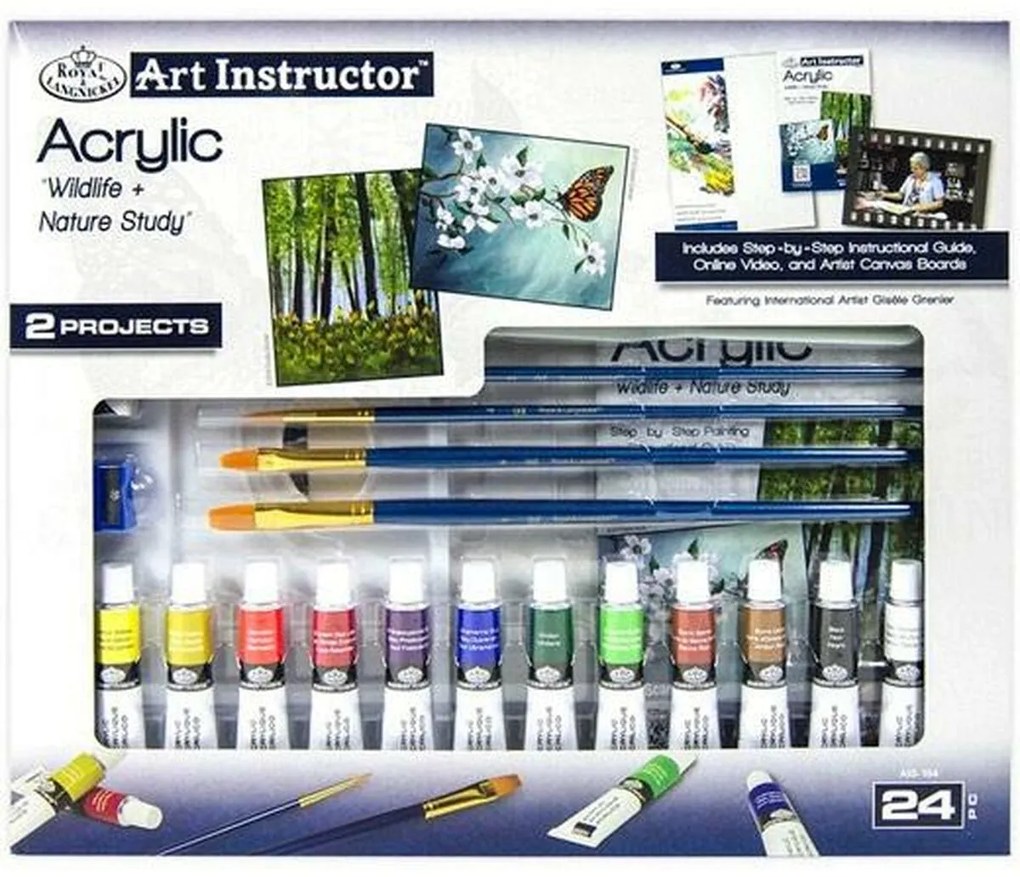 Acrylic Paint Set Royal &amp; Langnickel Art Instructor 24 Части Многоцветен