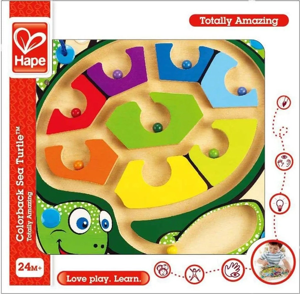 Hape - Дървена игра лабиринт Костенурка H1705