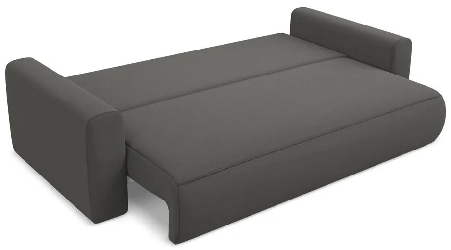 Тъмносив кадифен разтегателен диван с място за съхранение 238 cm Kapua – Makamii