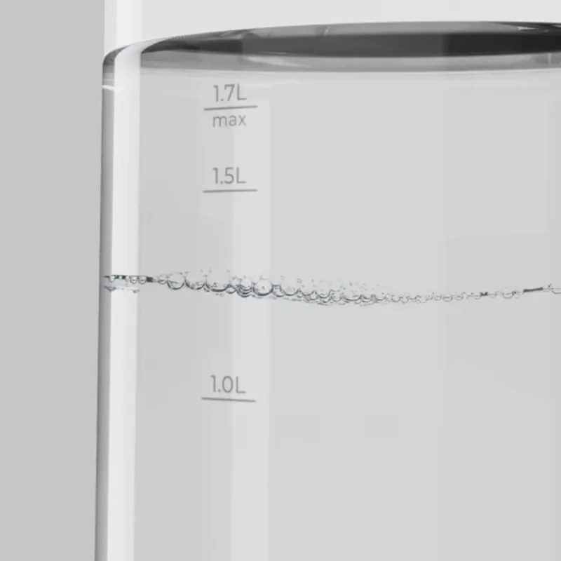 Електрическа кана за вода AENO AEK0005, 2200W, 1.7 л, 40-100°C, 360° основа, STRIX, LED дисплей, Филтър, Бял